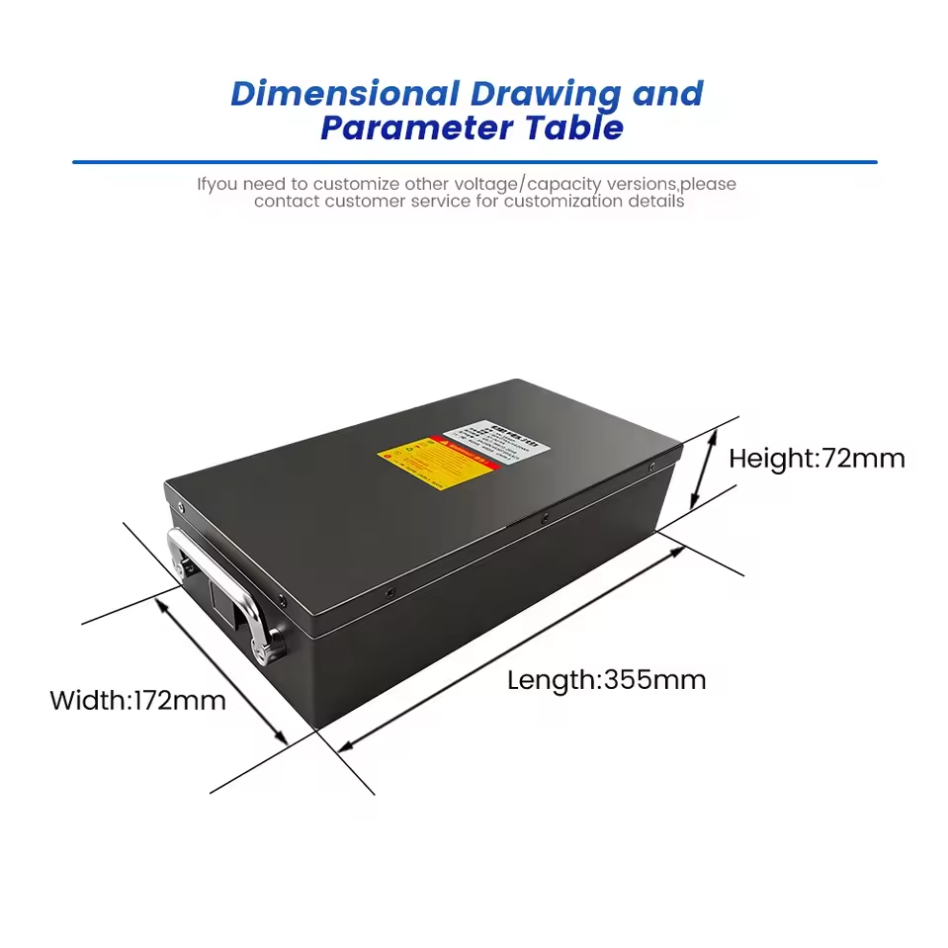 Custom Harley-Style Electric Motorcycle Lithium Battery (Metal Casing) — 52V 18.2Ah / 20.8Ah / 23.4Ah
