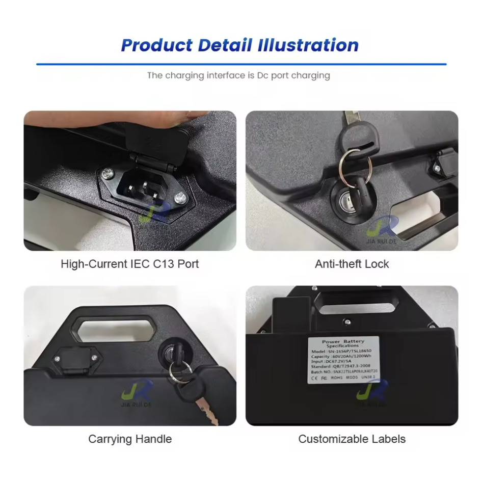 Custom Harley-Style Electric Motorcycle Lithium Battery — 60V 16Ah / 20.8Ah