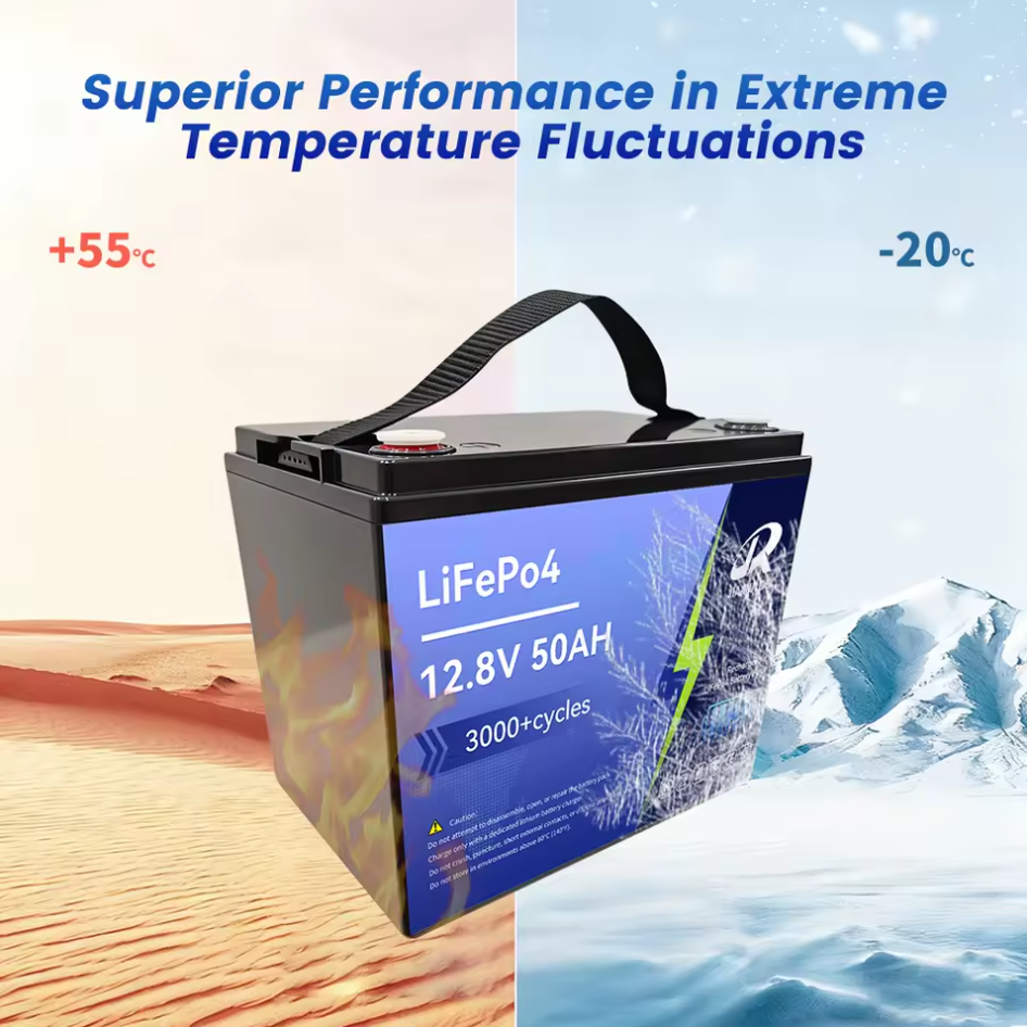 Customized 12.8V 50Ah lithium iron phosphate battery/lead-acid battery replacement battery with built-in BMS